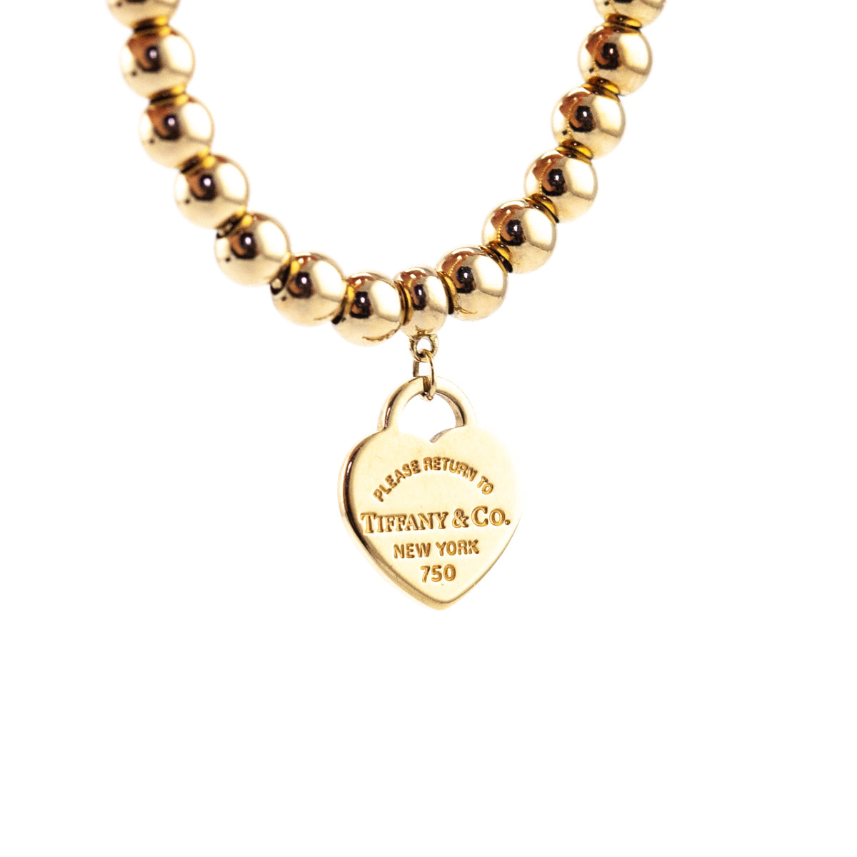 Tiffany & Co. 18K Yellow Gold Heart Tag Bead Bracelet - Love that Bag etc - Preowned Authentic Designer Handbags & Preloved Fashions