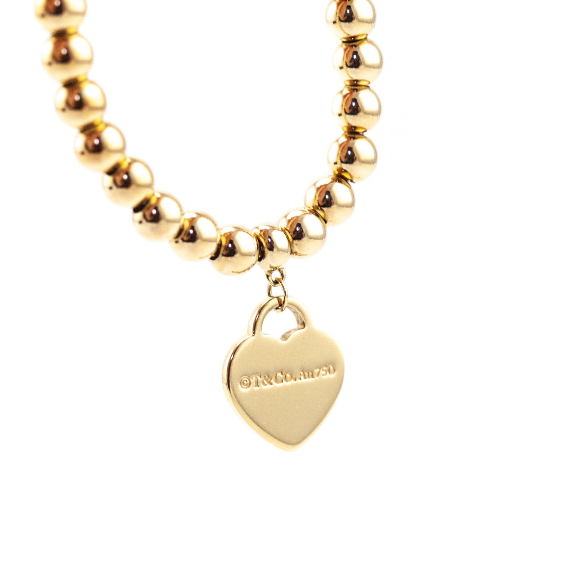 Tiffany & Co. 18K Yellow Gold Heart Tag Bead Bracelet - Love that Bag etc - Preowned Authentic Designer Handbags & Preloved Fashions