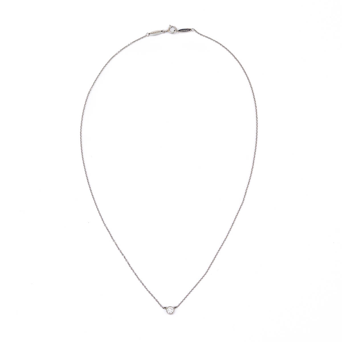 Tiffany & Co. Platinum .20ct Elsa Peretti Diamonds By The Yard Pendant Necklace - Love that Bag etc - Preowned Authentic Designer Handbags & Preloved Fashions
