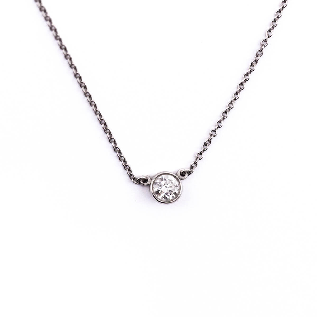 Tiffany & Co. Platinum .20ct Elsa Peretti Diamonds By The Yard Pendant Necklace - Love that Bag etc - Preowned Authentic Designer Handbags & Preloved Fashions