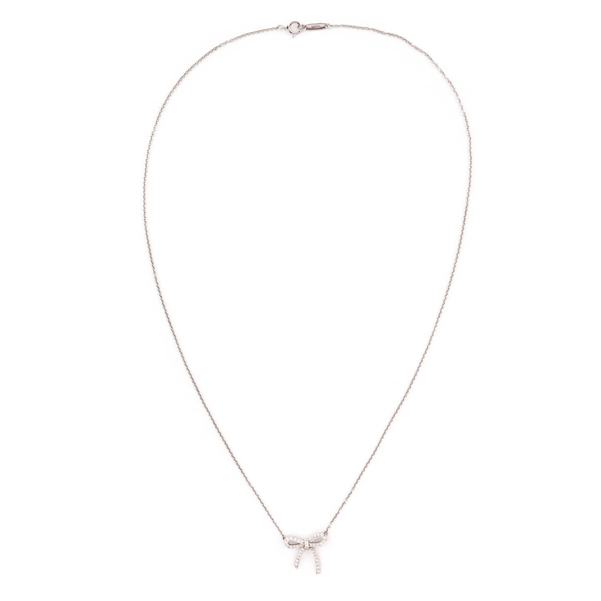 Tiffany & Co. Platinum Diamond Bow Pendant Necklace - Love that Bag etc - Preowned Authentic Designer Handbags & Preloved Fashions