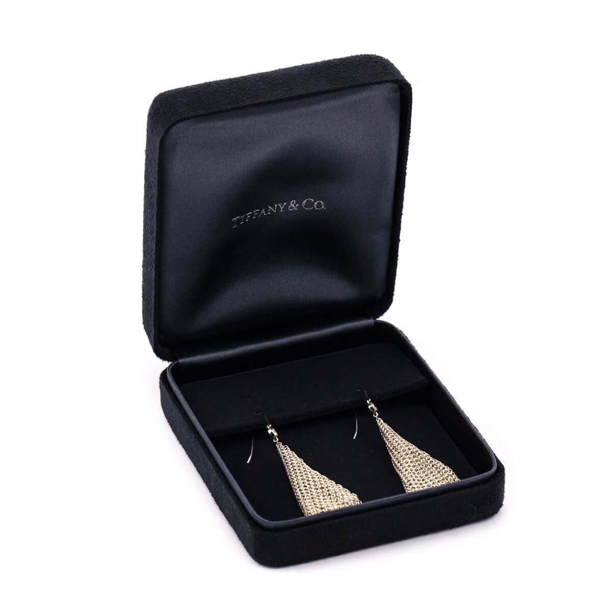 Tiffany & Co. Sterling Silver Elsa Peretti Diamond Mesh Scarf Earrings - Love that Bag etc - Preowned Authentic Designer Handbags & Preloved Fashions