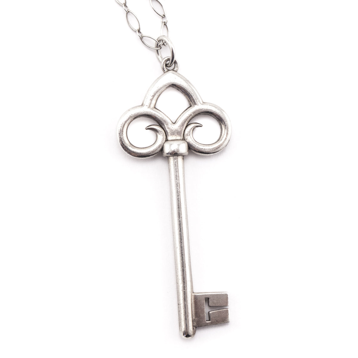 Tiffany & Co. Sterling Silver Fleur De Lis Key Pendant Necklace - Love that Bag etc - Preowned Authentic Designer Handbags & Preloved Fashions