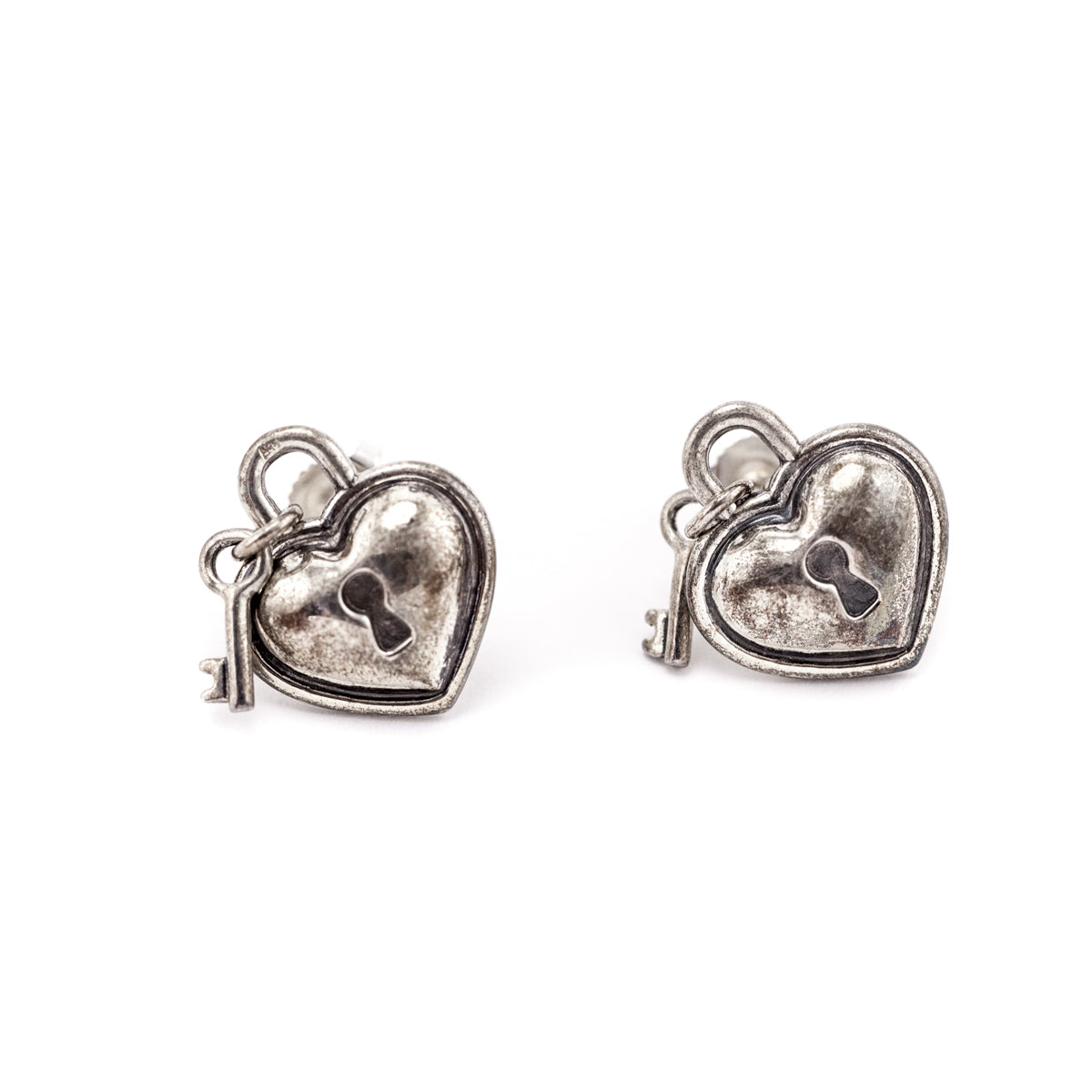 Tiffany & Co. Sterling Silver Heart Lock & Key Earrings - Love that Bag etc - Preowned Authentic Designer Handbags & Preloved Fashions