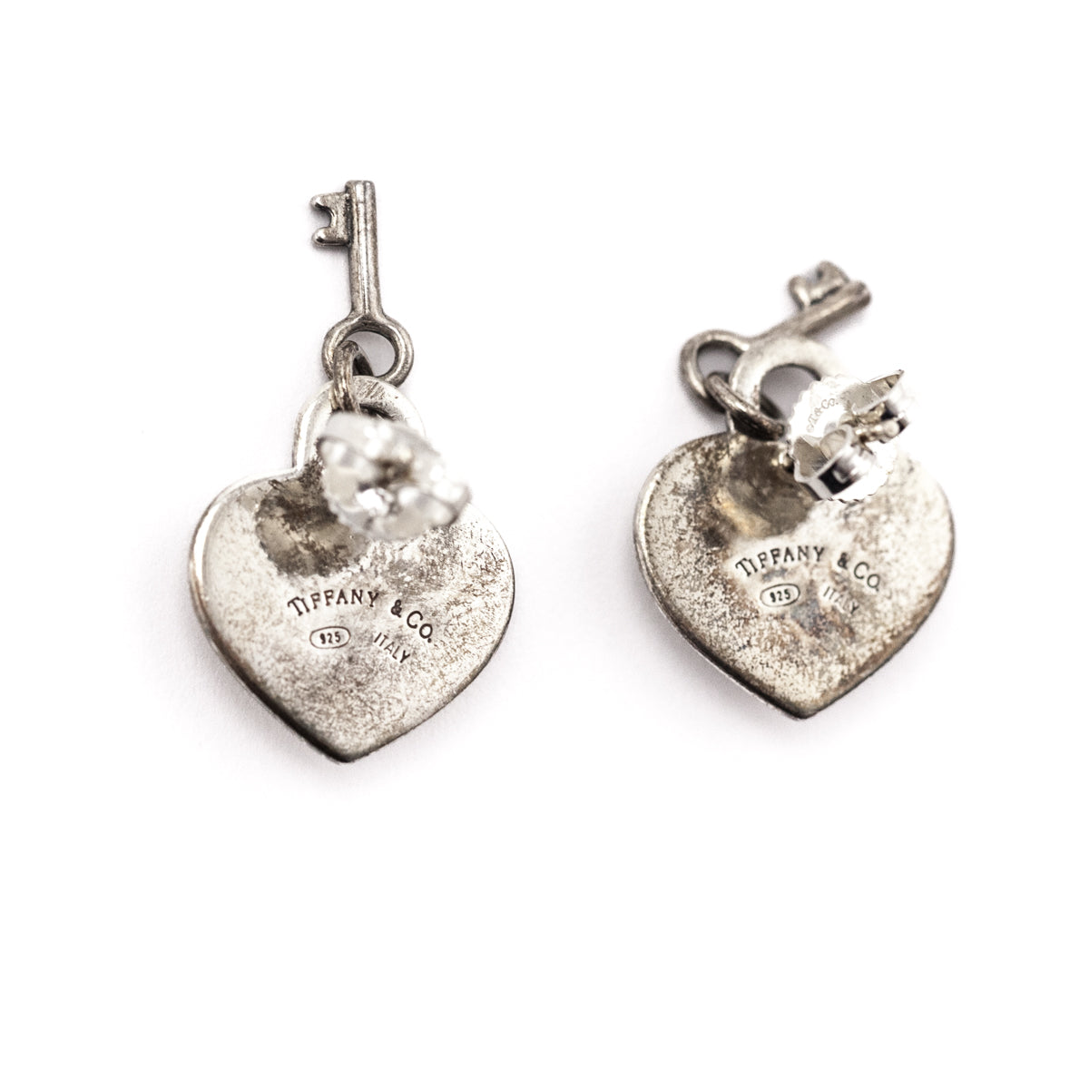 Tiffany & Co. Sterling Silver Heart Lock & Key Earrings - Love that Bag etc - Preowned Authentic Designer Handbags & Preloved Fashions