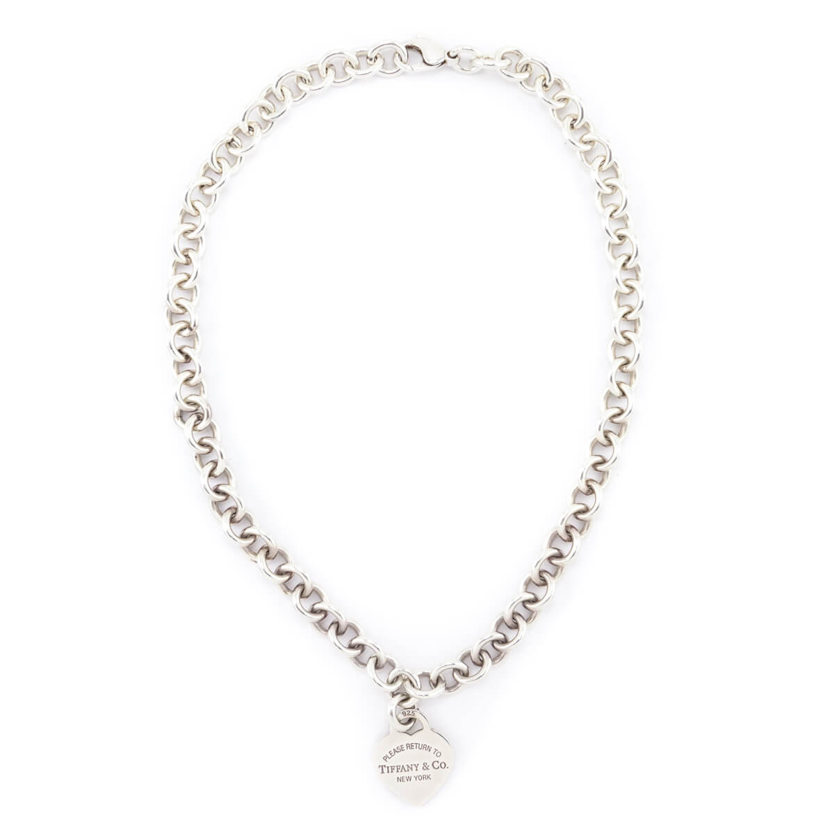 Tiffany & Co. Sterling Silver Heart Tag Chain Link Necklace