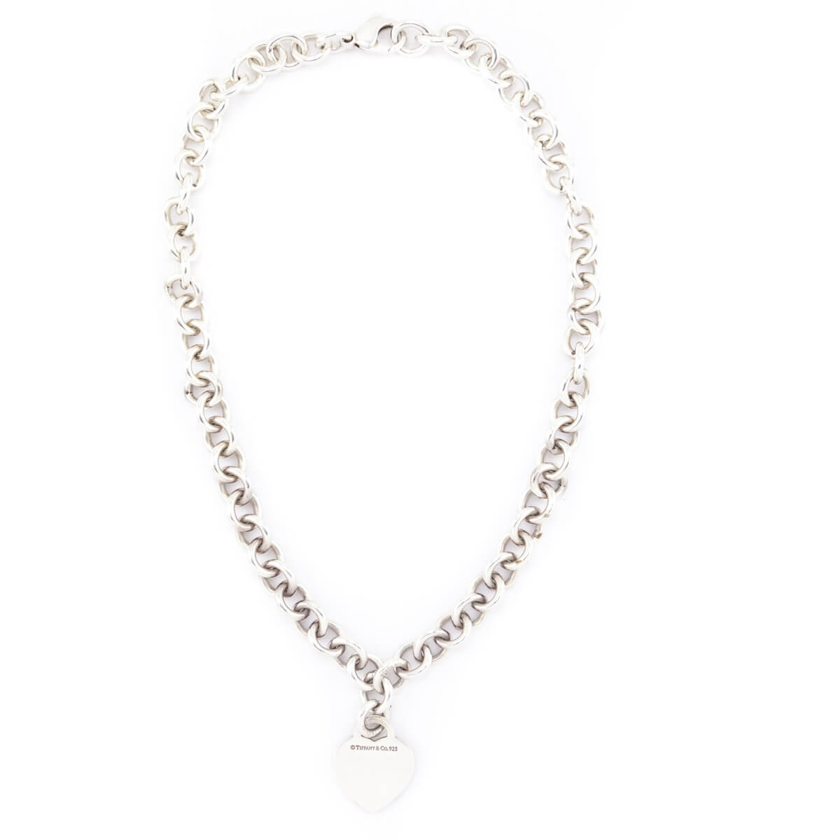Tiffany & Co. Sterling Silver Heart Tag Chain Link Necklace