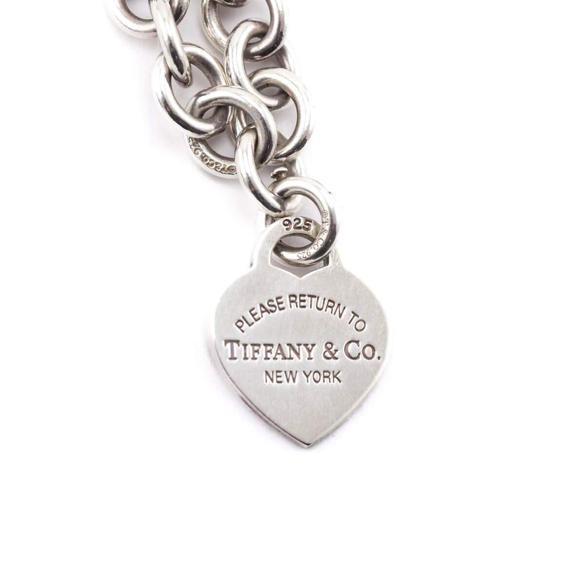 Tiffany & Co. Sterling Silver Heart Tag Chain Link Necklace