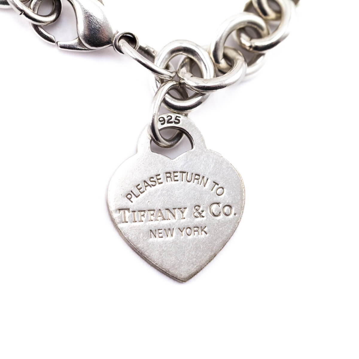 Tiffany & Co. Sterling Silver Heart Tag Charm Bracelet
