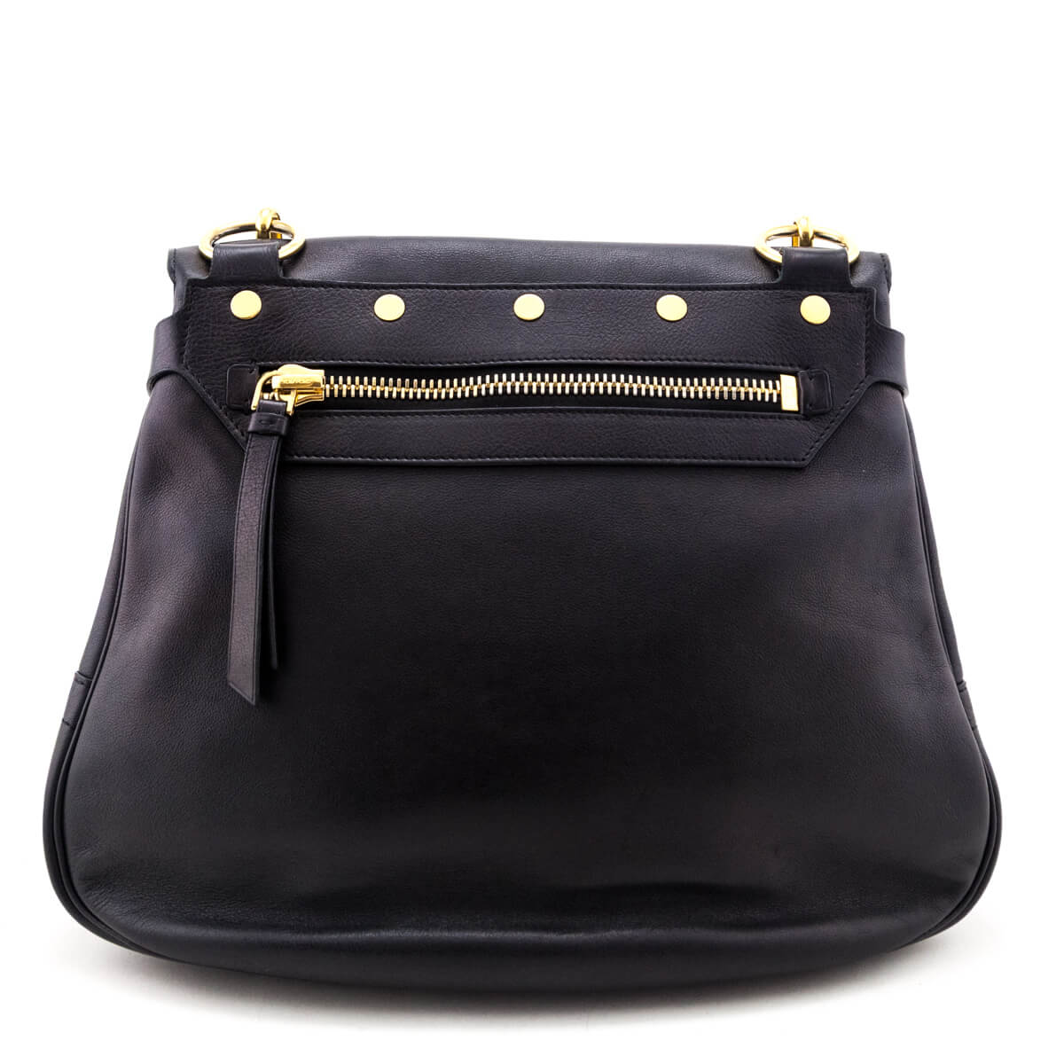 Tom Ford Black Calfskin Zipper Strap Shoulder Bag - Love that Bag etc - Preowned Authentic Designer Handbags & Preloved Fashions