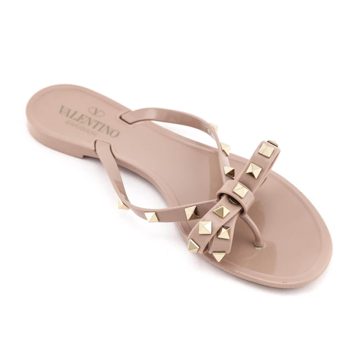 Valentino Nude Rockstud Jelly Sandals Size US 8 | EU 38 - Love that Bag etc - Preowned Authentic Designer Handbags & Preloved Fashions