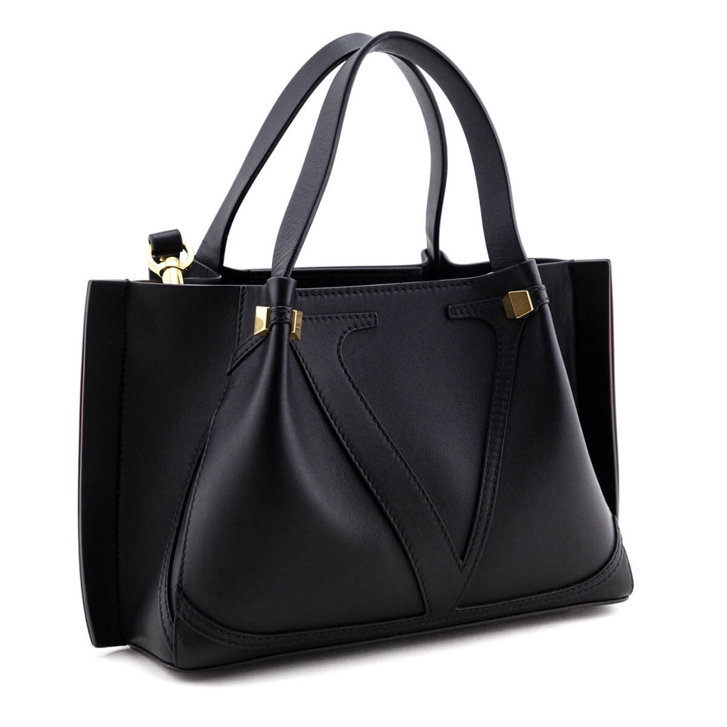 VALENTINO SAC MEDIUM SHOPPING BAG VLOGO ESCAPE WITH INLAY Black