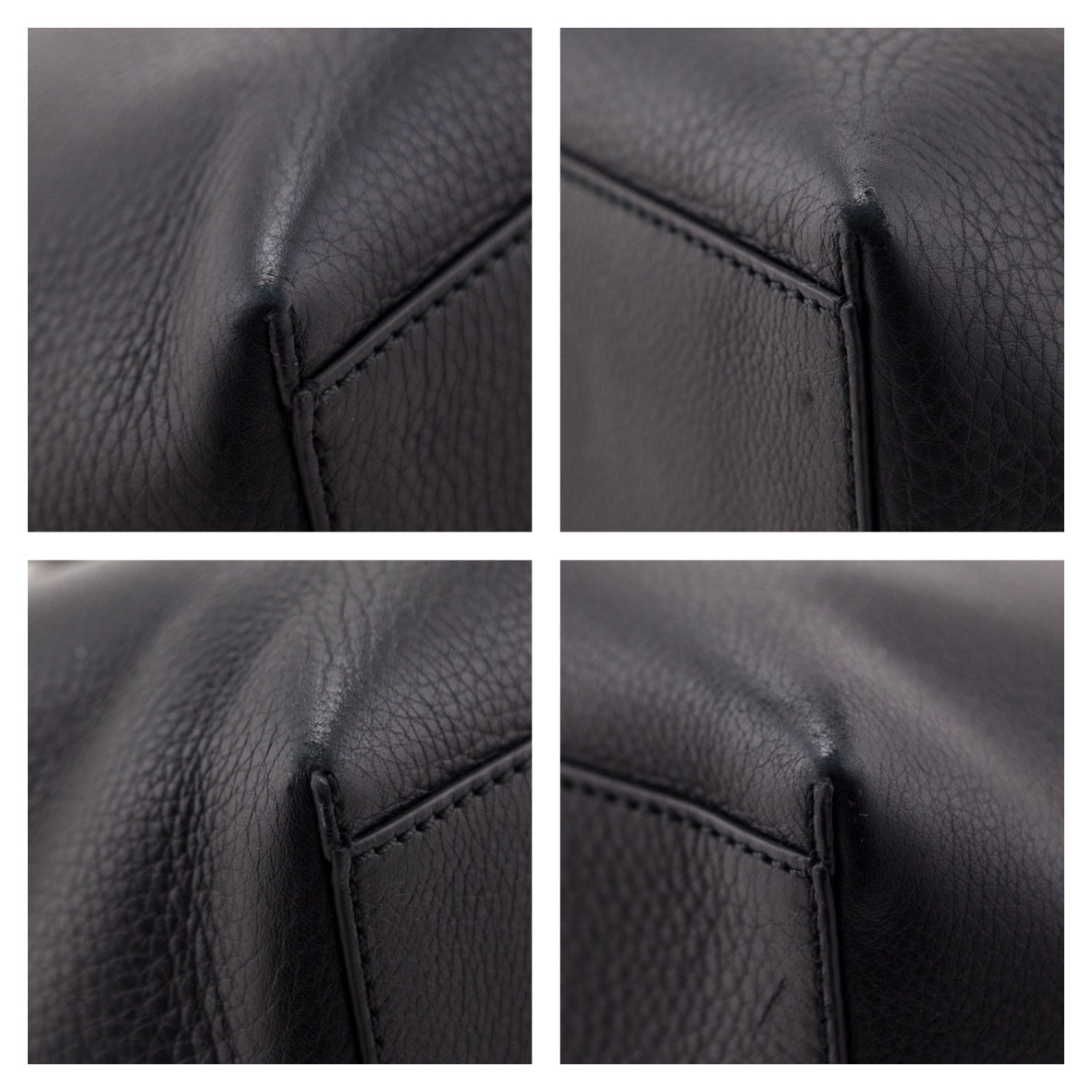 Valentino Black Grained Calfskin Rockstud Shoulder Tote