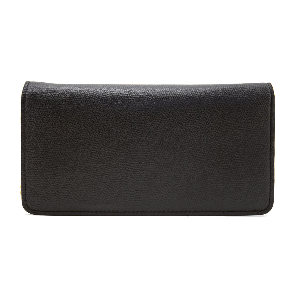 Valentino Black Grainy Calfskin Wallet With Chain