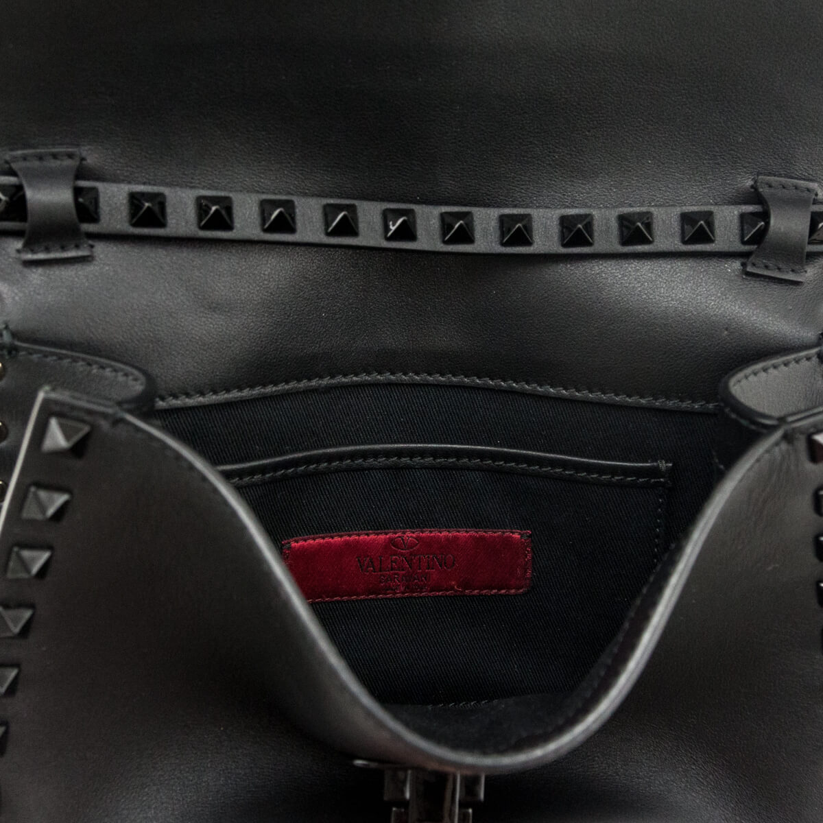 Valentino Black Monochrome Rockstud Medium Flip Lock Crossbody Bag - Love that Bag etc - Preowned Authentic Designer Handbags & Preloved Fashions