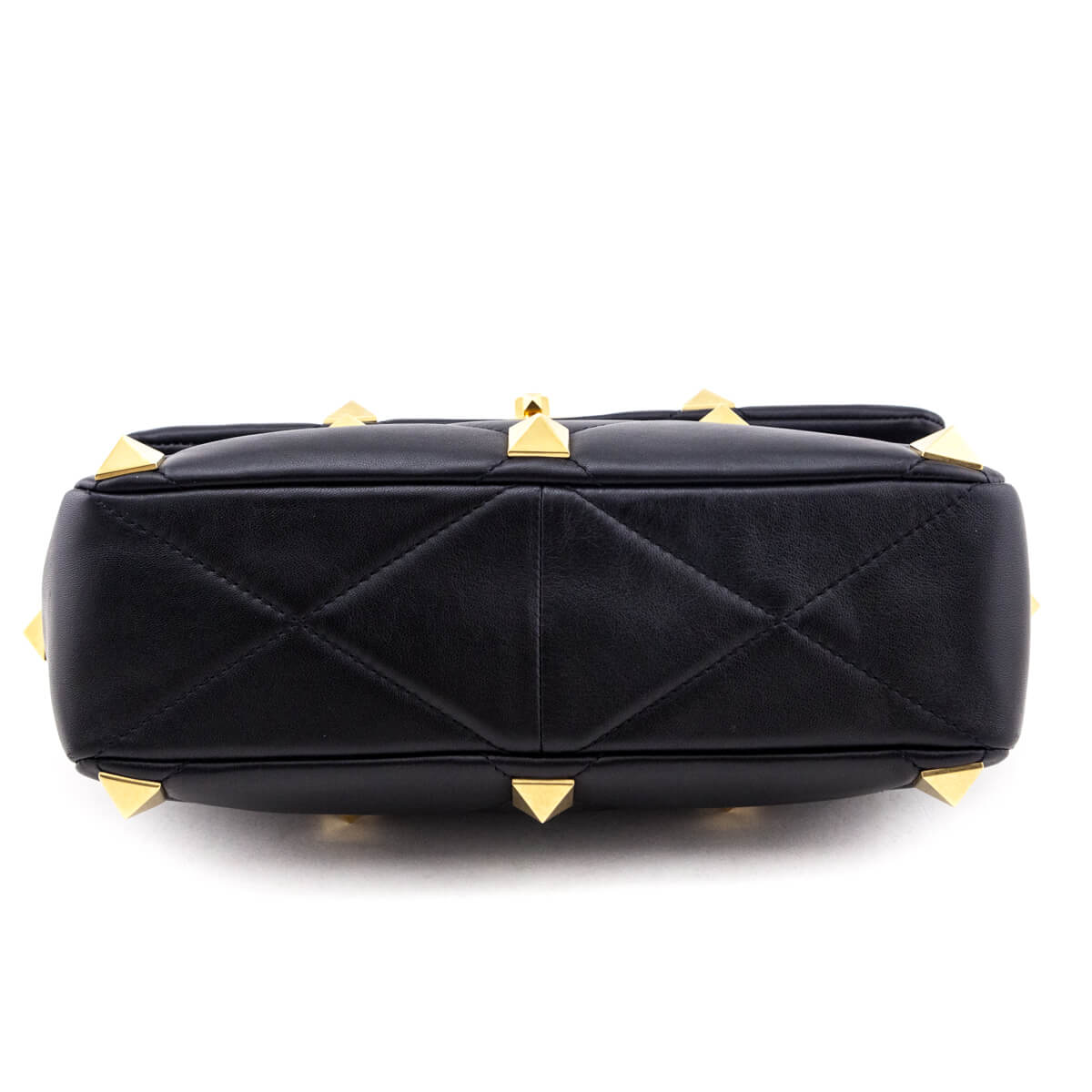 Valentino Black Nappa Large Roman Stud Shoulder Bag - Love that Bag etc - Preowned Authentic Designer Handbags & Preloved Fashions