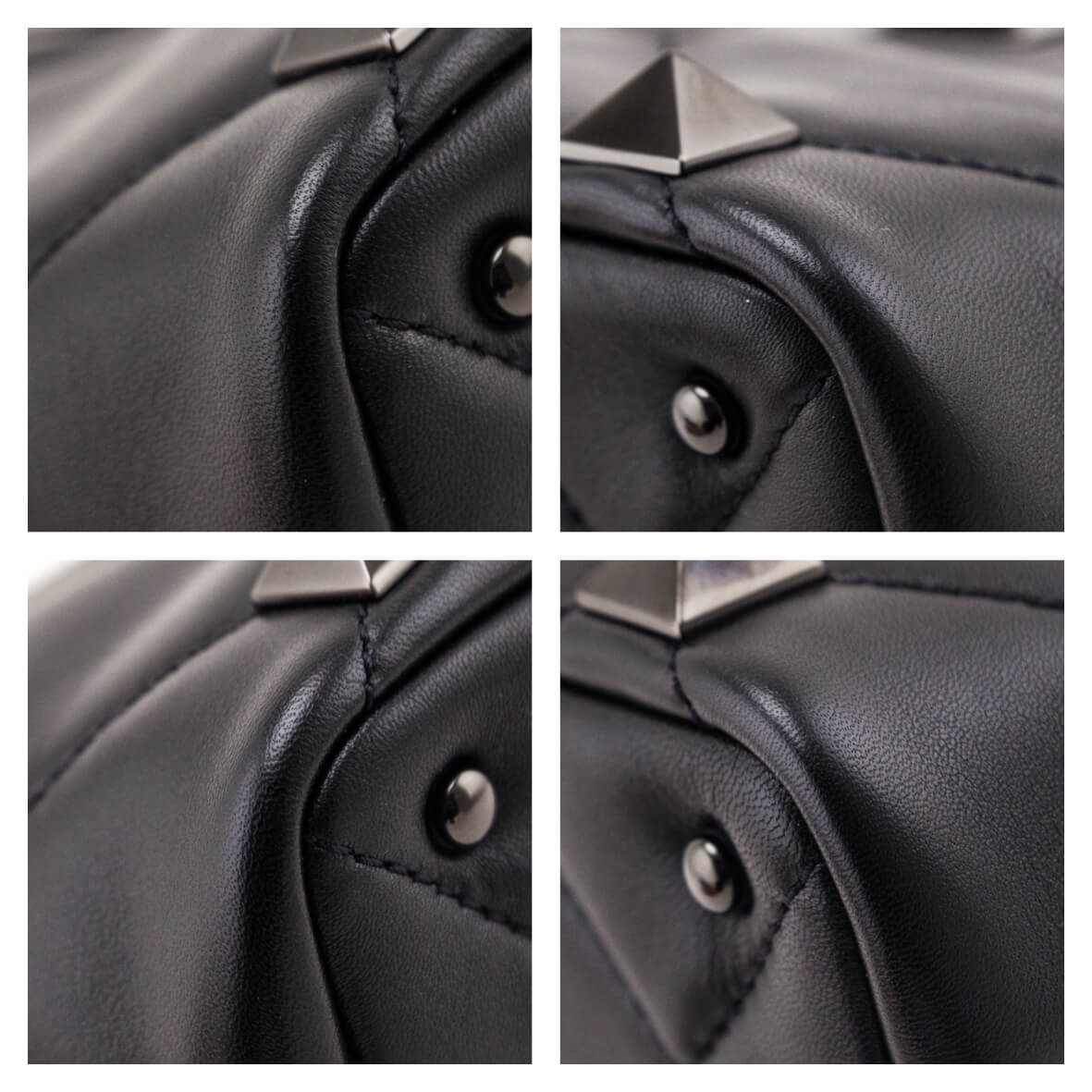 Valentino Black Nappa Monochrome Small Roman Stud The Handle Bag