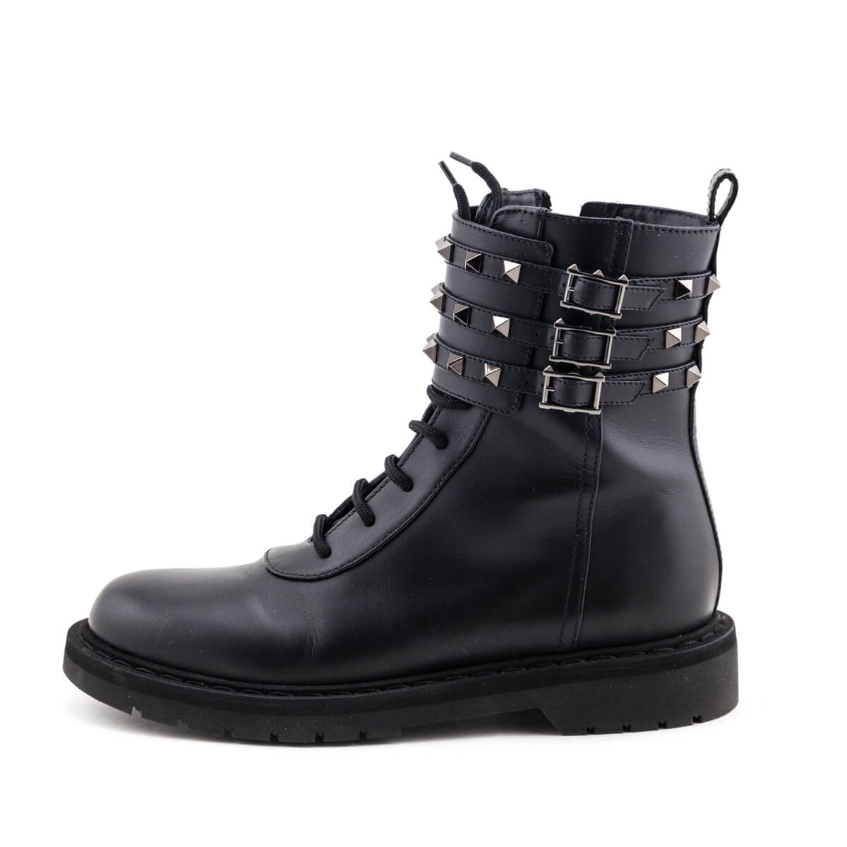 Valentino Black Rockstud Combat Boots Size US 9 | EU 39 - Love that Bag etc - Preowned Authentic Designer Handbags & Preloved Fashions