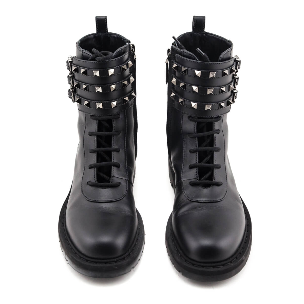 Valentino Black Rockstud Combat Boots Size US 9 | EU 39 - Love that Bag etc - Preowned Authentic Designer Handbags & Preloved Fashions
