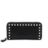 Valentino Black Vitello Rockstud Zip Around Wallet - Love that Bag etc - Preowned Authentic Designer Handbags & Preloved Fashions