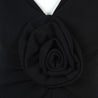 Valentino Black Virgin Wool Crepe Flower V-Neck Dress Size S - Love that Bag etc - Preowned Authentic Designer Handbags & Preloved Fashions