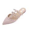 Valentino Nude Nappa Rockstud Flat Cage Mules Size US 11 | EU 41 - Love that Bag etc - Preowned Authentic Designer Handbags & Preloved Fashions