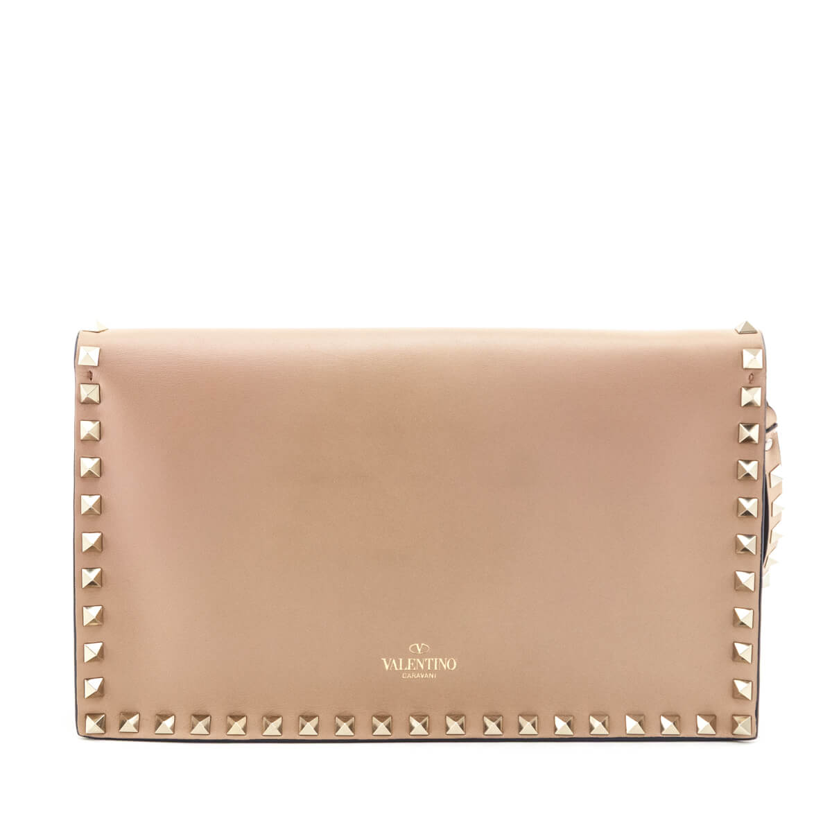Valentino Poudre Nappa Rockstud Wristlet Clutch