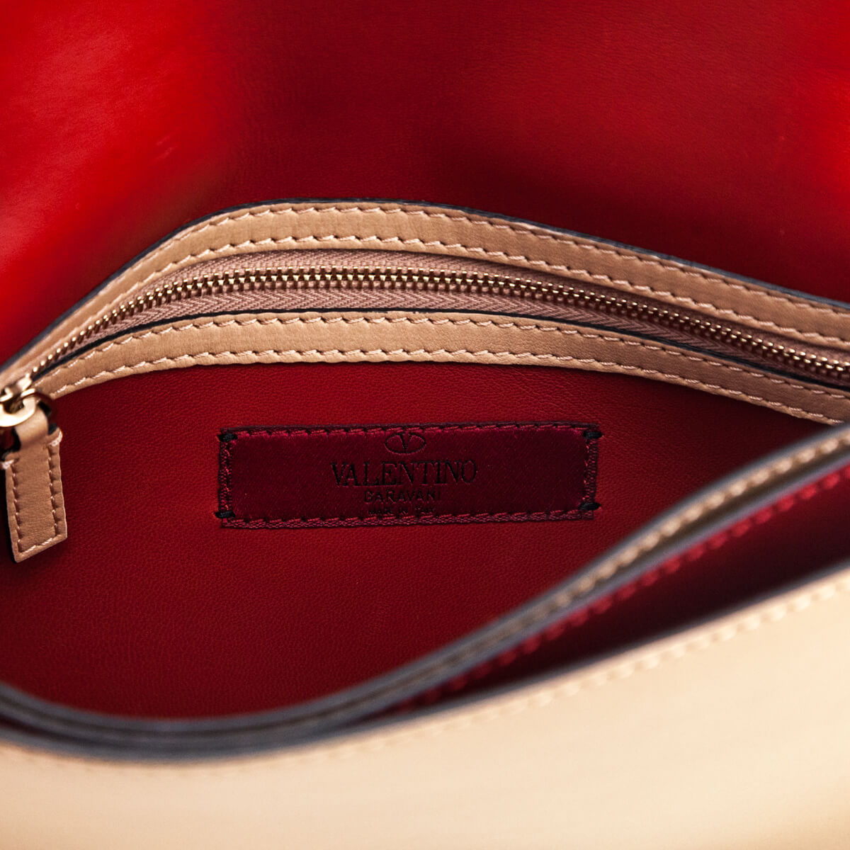 Valentino Poudre Nappa Rockstud Wristlet Clutch