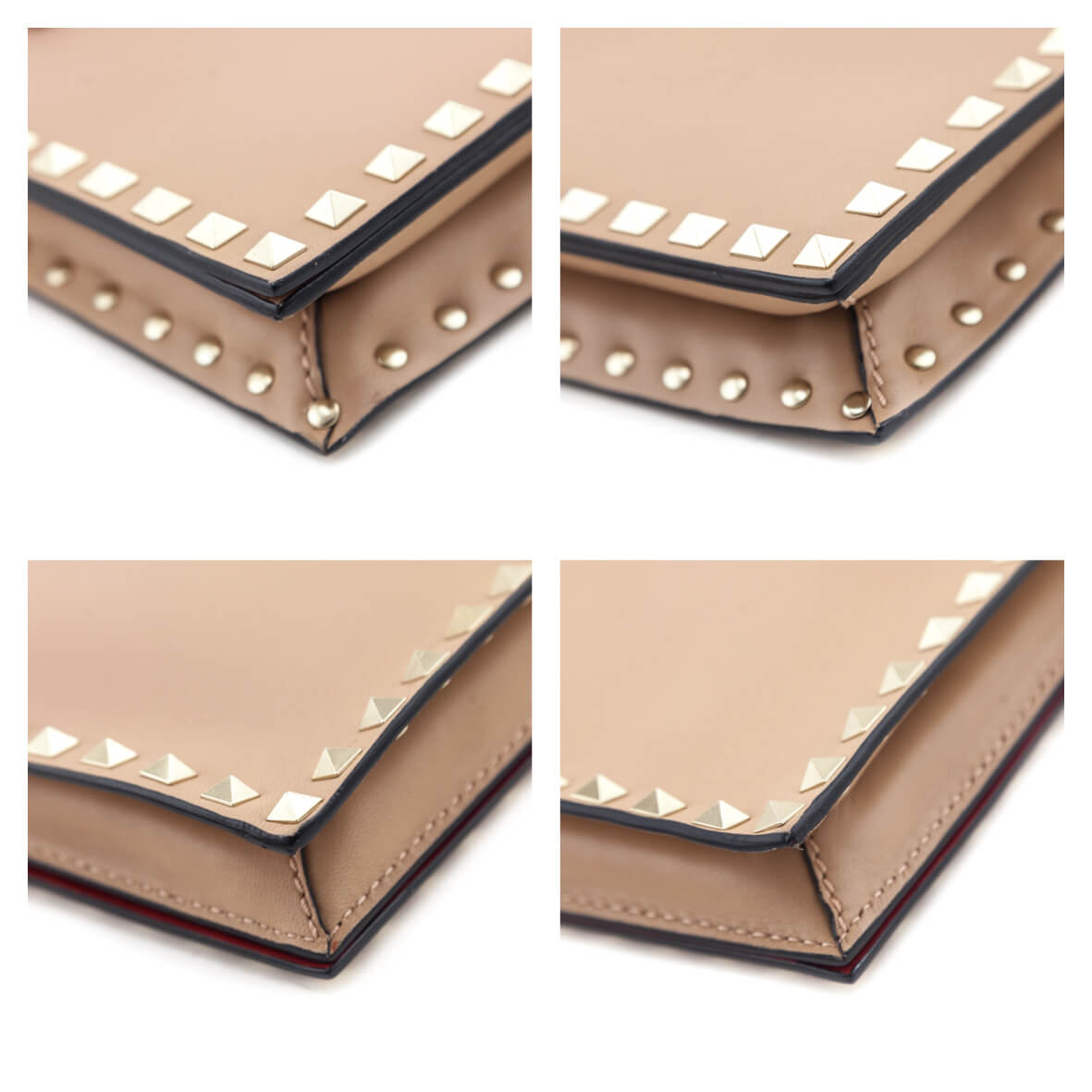 Valentino Poudre Nappa Rockstud Wristlet Clutch