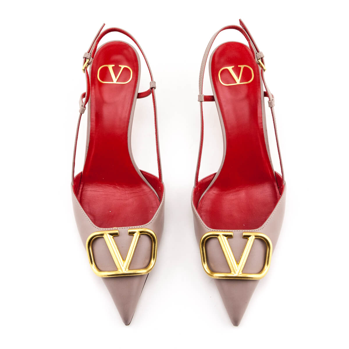 Valentino Poudre VLogo Slingback Pumps Size US 8 | EU 38 - Love that Bag etc - Preowned Authentic Designer Handbags & Preloved Fashions