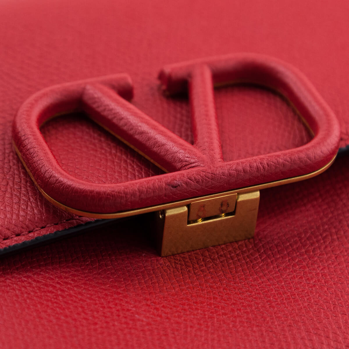 Valentino Rouge Pur Cerise Grainy Calfskin Small VSling Crossbody Bag - Love that Bag etc - Preowned Authentic Designer Handbags & Preloved Fashions