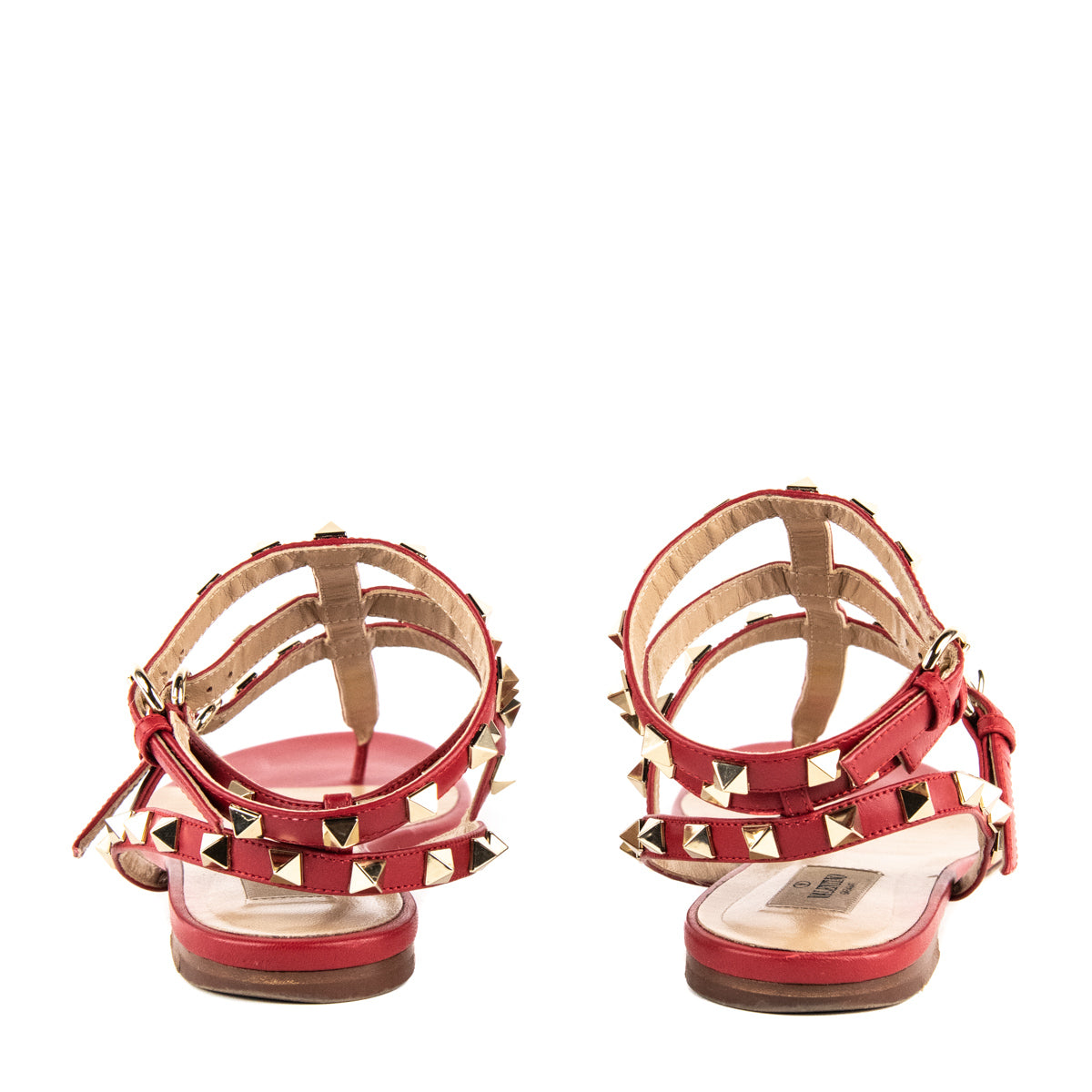 Valentino Red Rockstud Thong Gladiator Sandals Size US 9 | EU 39 - Love that Bag etc - Preowned Authentic Designer Handbags & Preloved Fashions