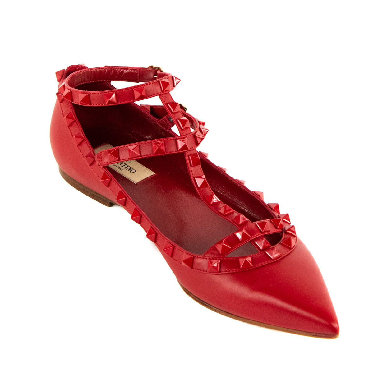 Valentino Rouge Rockstud Ballet Flats Size US 9.5 | EU 39.5 - Love that Bag etc - Preowned Authentic Designer Handbags & Preloved Fashions
