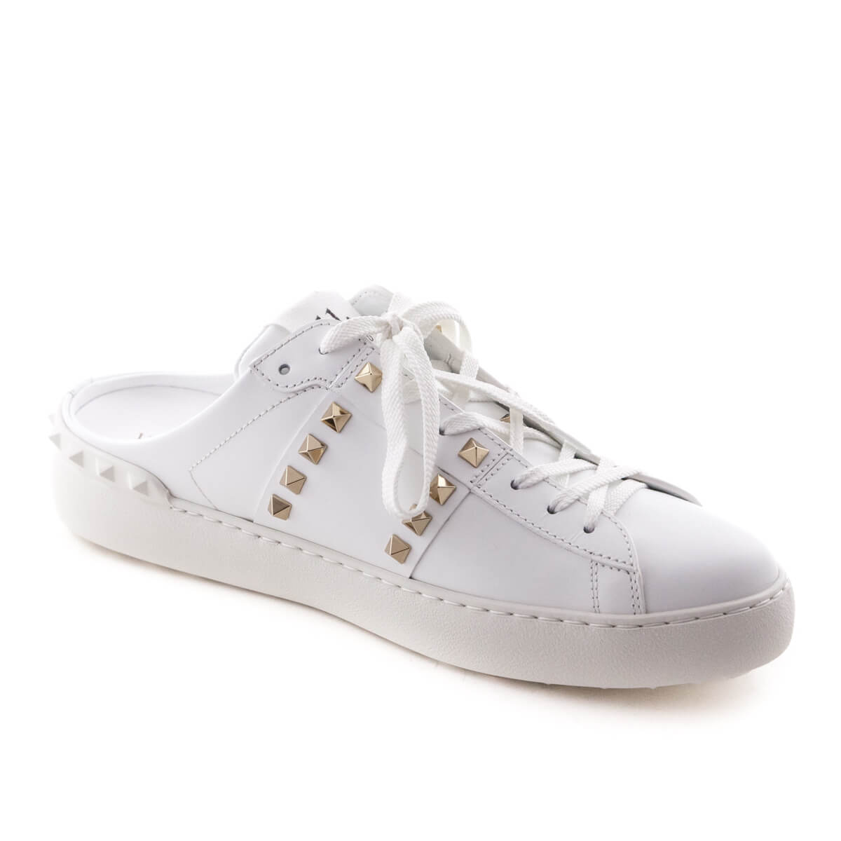 Valentino White Rockstud Untitled Open Slide Sneakers Size US 11 | EU 41 - Love that Bag etc - Preowned Authentic Designer Handbags & Preloved Fashions