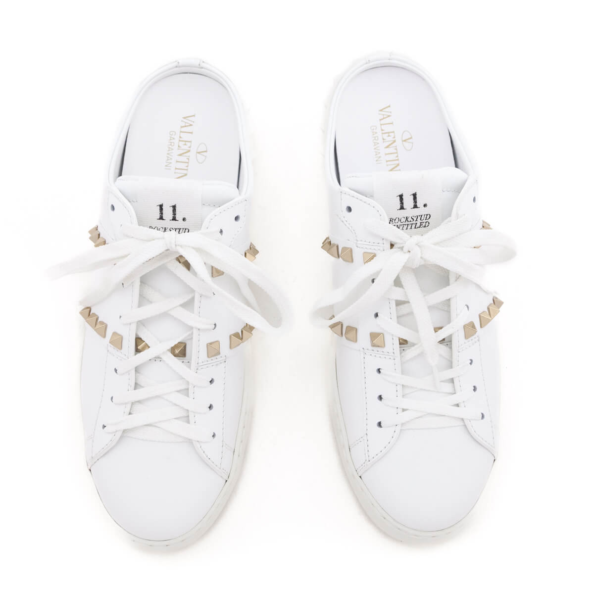 Valentino White Rockstud Untitled Open Slide Sneakers Size US 11 | EU 41 - Love that Bag etc - Preowned Authentic Designer Handbags & Preloved Fashions