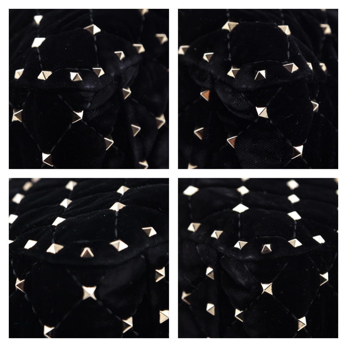 Valentino Black Velvet Large Rockstud Spike Bag