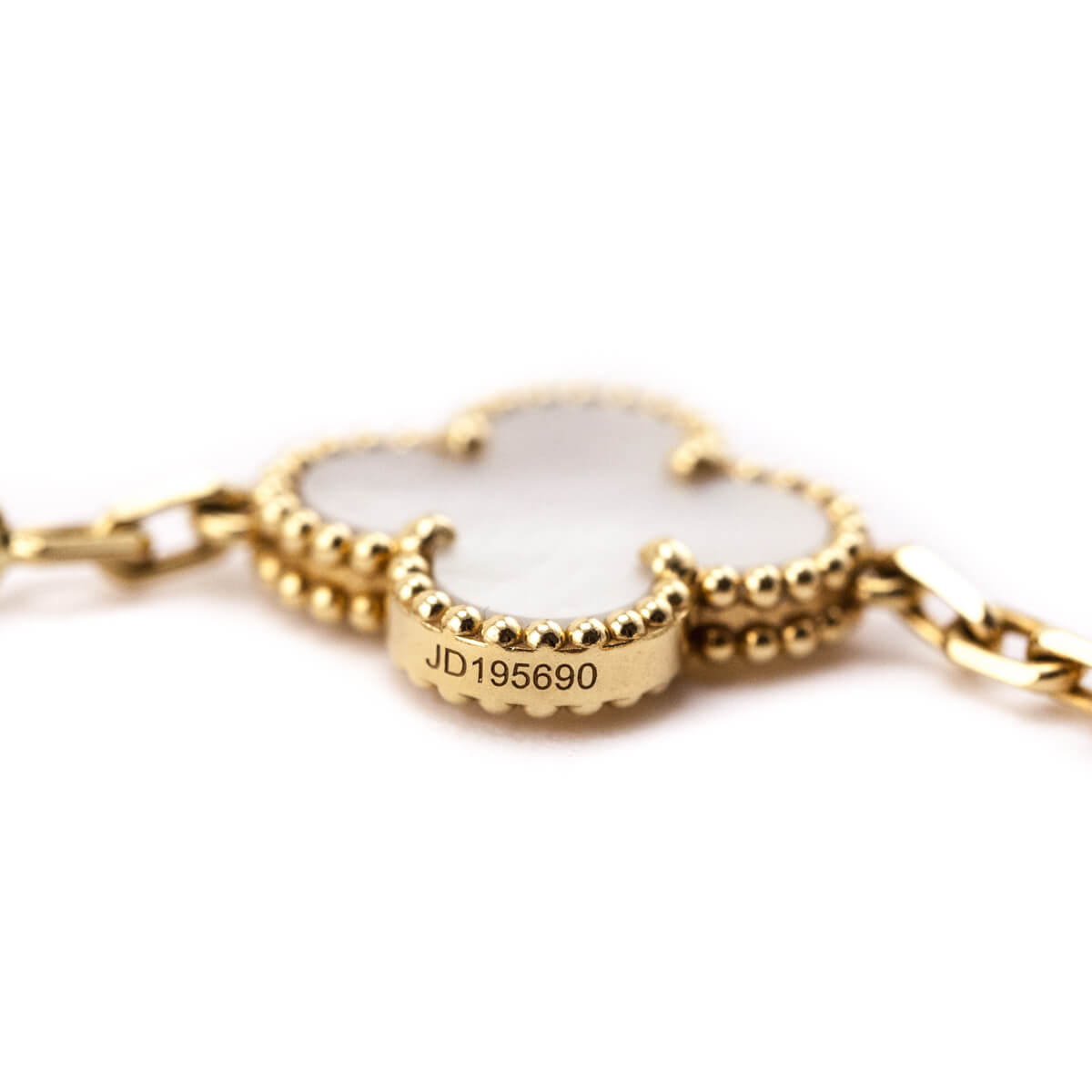 Van Cleef & Arpels 18K Yellow Gold Mother of Pearl 5 Motifs Vintage Alhambra Bracelet - Love that Bag etc - Preowned Authentic Designer Handbags & Preloved Fashions