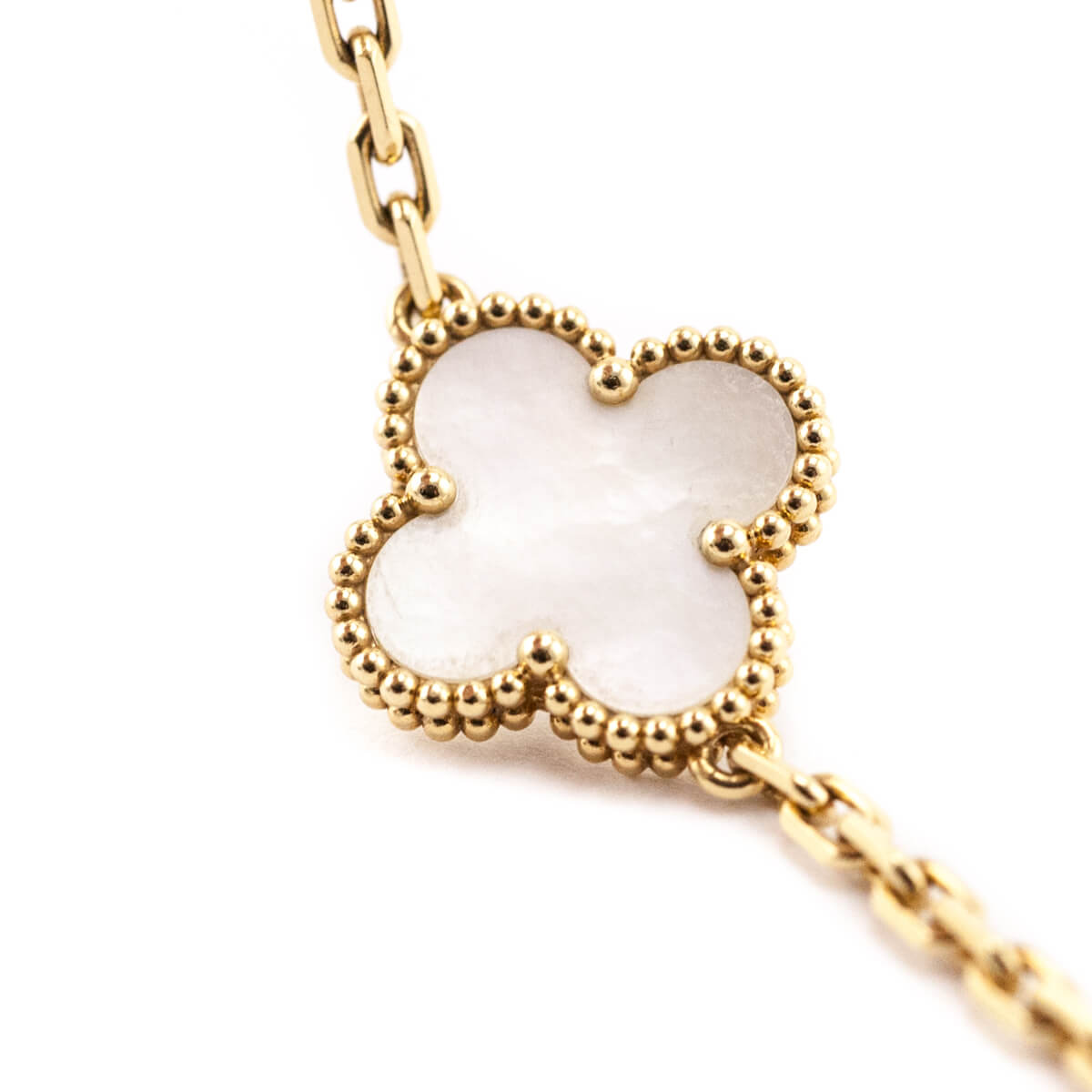 Van Cleef & Arpels 18K Yellow Gold Mother of Pearl 5 Motifs Vintage Alhambra Bracelet - Love that Bag etc - Preowned Authentic Designer Handbags & Preloved Fashions