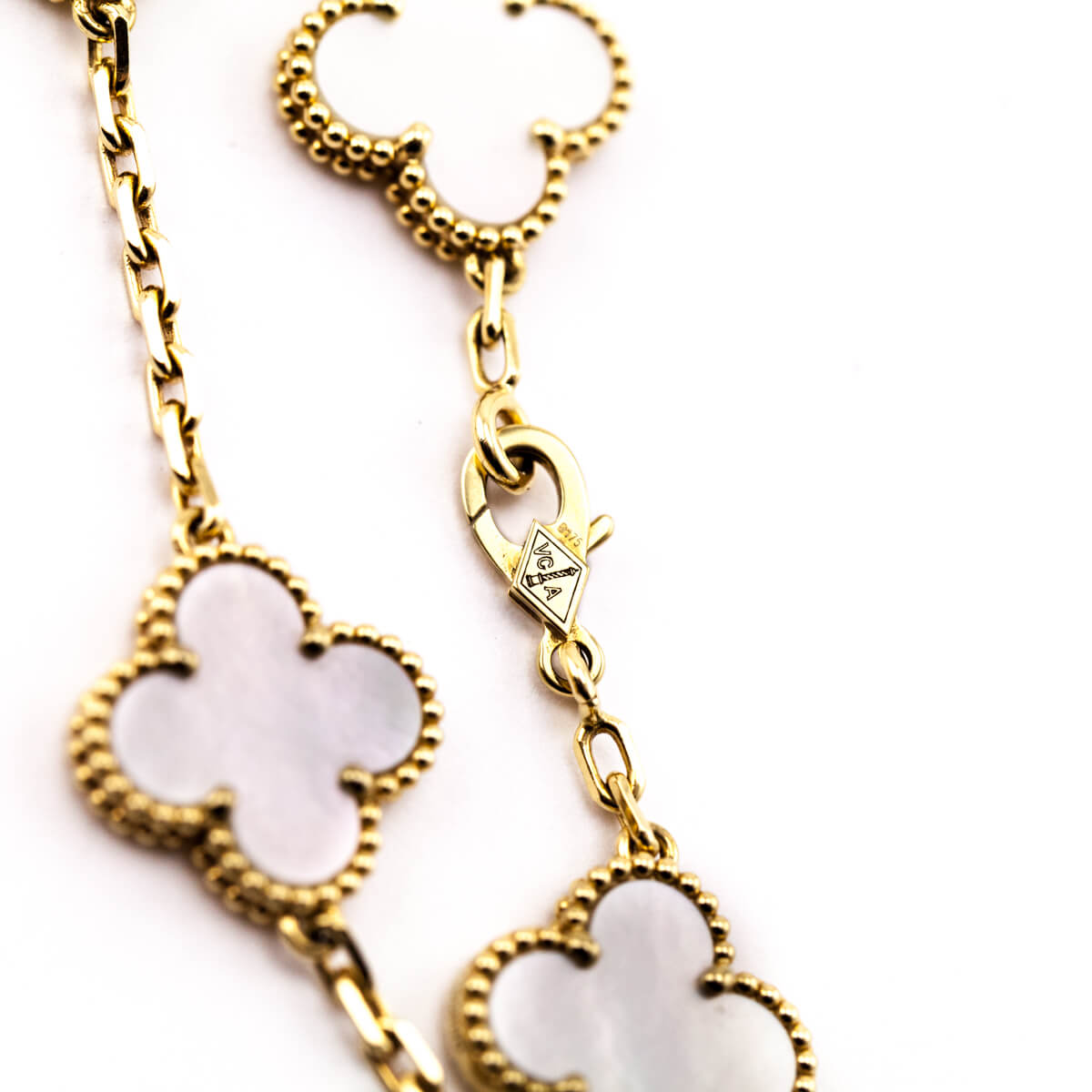 Van Cleef & Arpels 18K Yellow Gold Mother of Pearl 5 Motifs Vintage Alhambra Bracelet - Love that Bag etc - Preowned Authentic Designer Handbags & Preloved Fashions