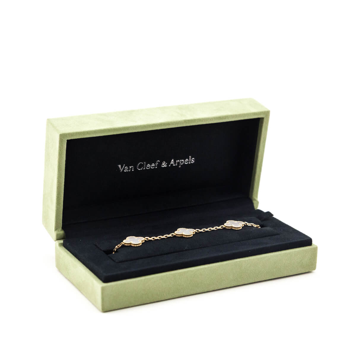 Van Cleef & Arpels 18K Yellow Gold Mother of Pearl 5 Motifs Vintage Alhambra Bracelet - Love that Bag etc - Preowned Authentic Designer Handbags & Preloved Fashions