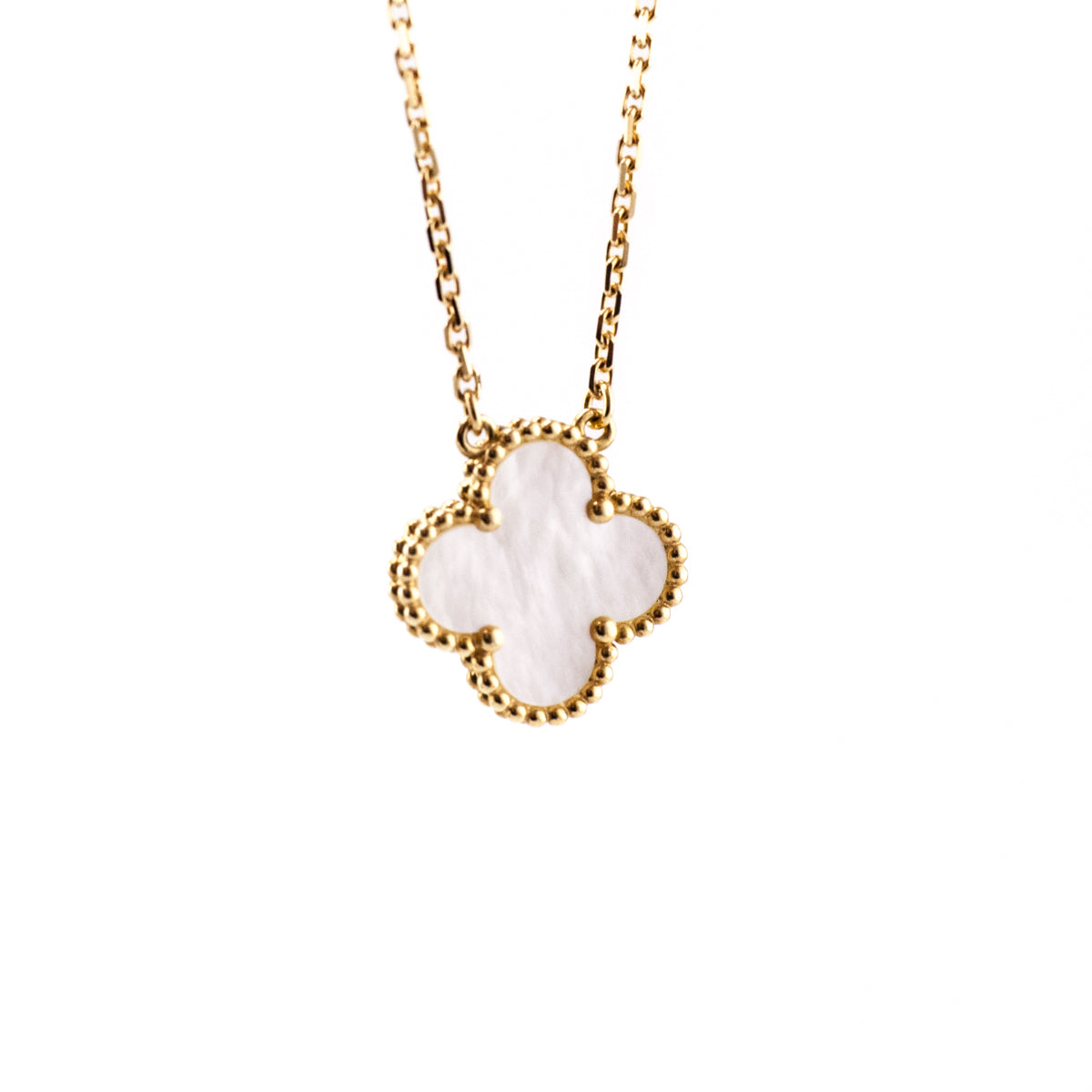 Van Cleef & Arpels 18k Yellow Gold Vintage Alhambra Mother of Pearl Pendant Necklace - Love that Bag etc - Preowned Authentic Designer Handbags & Preloved Fashions