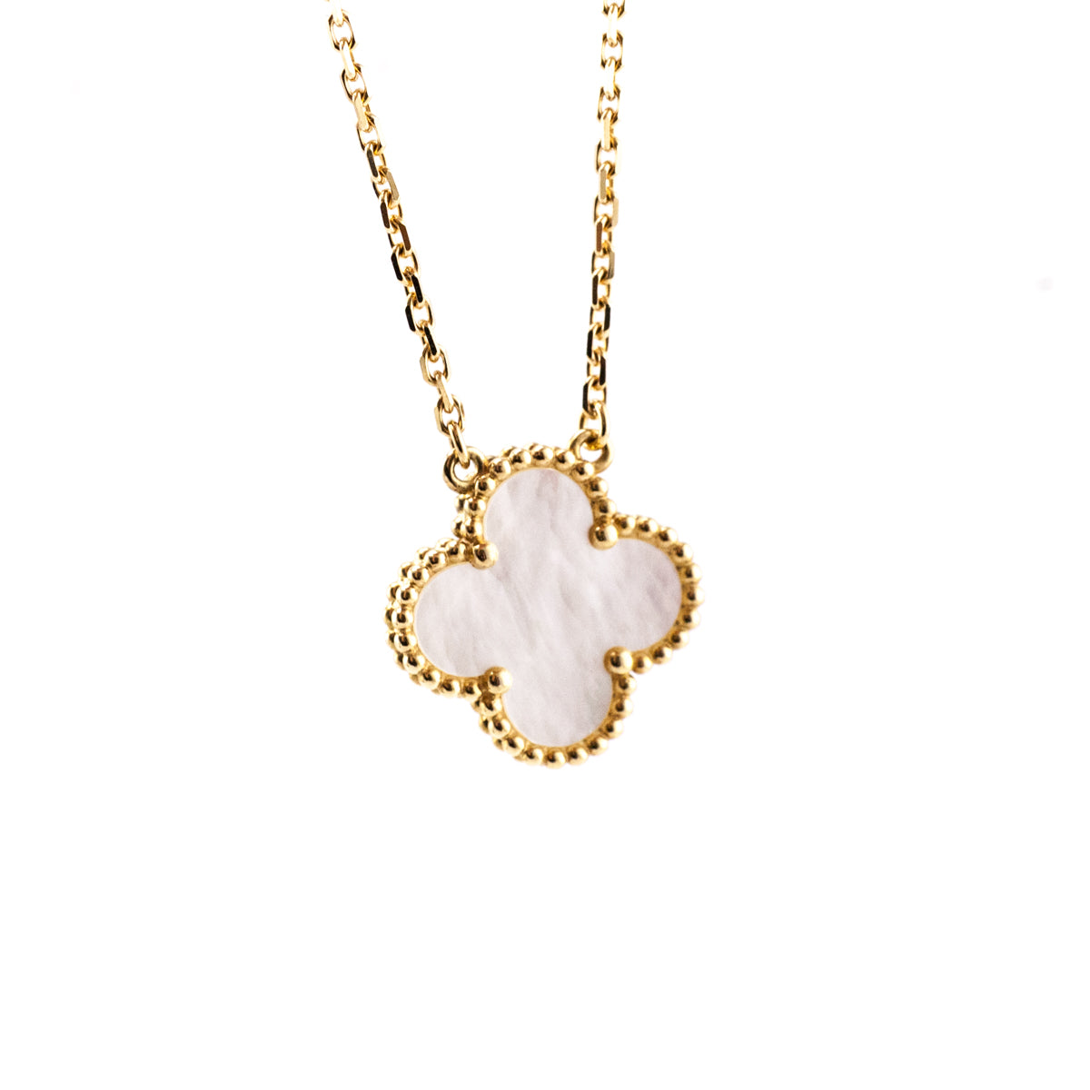Van Cleef & Arpels 18k Yellow Gold Vintage Alhambra Mother of Pearl Pendant Necklace - Love that Bag etc - Preowned Authentic Designer Handbags & Preloved Fashions