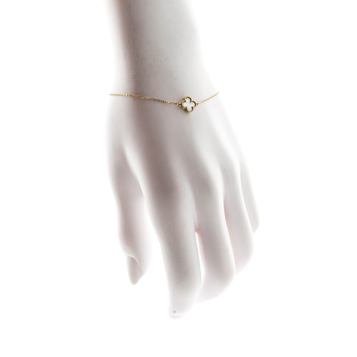 Van Cleef & Arpels Mother of Pearl & 18K Gold Sweet Alhambra Bracelet - Love that Bag etc - Preowned Authentic Designer Handbags & Preloved Fashions