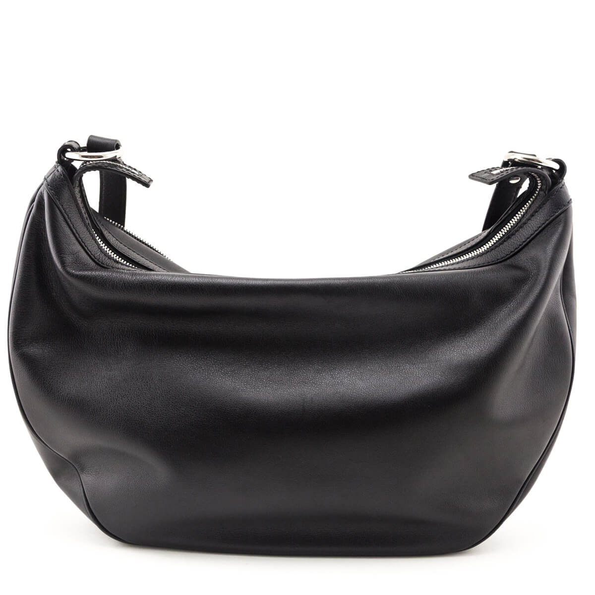 Versace Black Calfskin Repeat Zip Hobo Bag - Love that Bag etc - Preowned Authentic Designer Handbags & Preloved Fashions