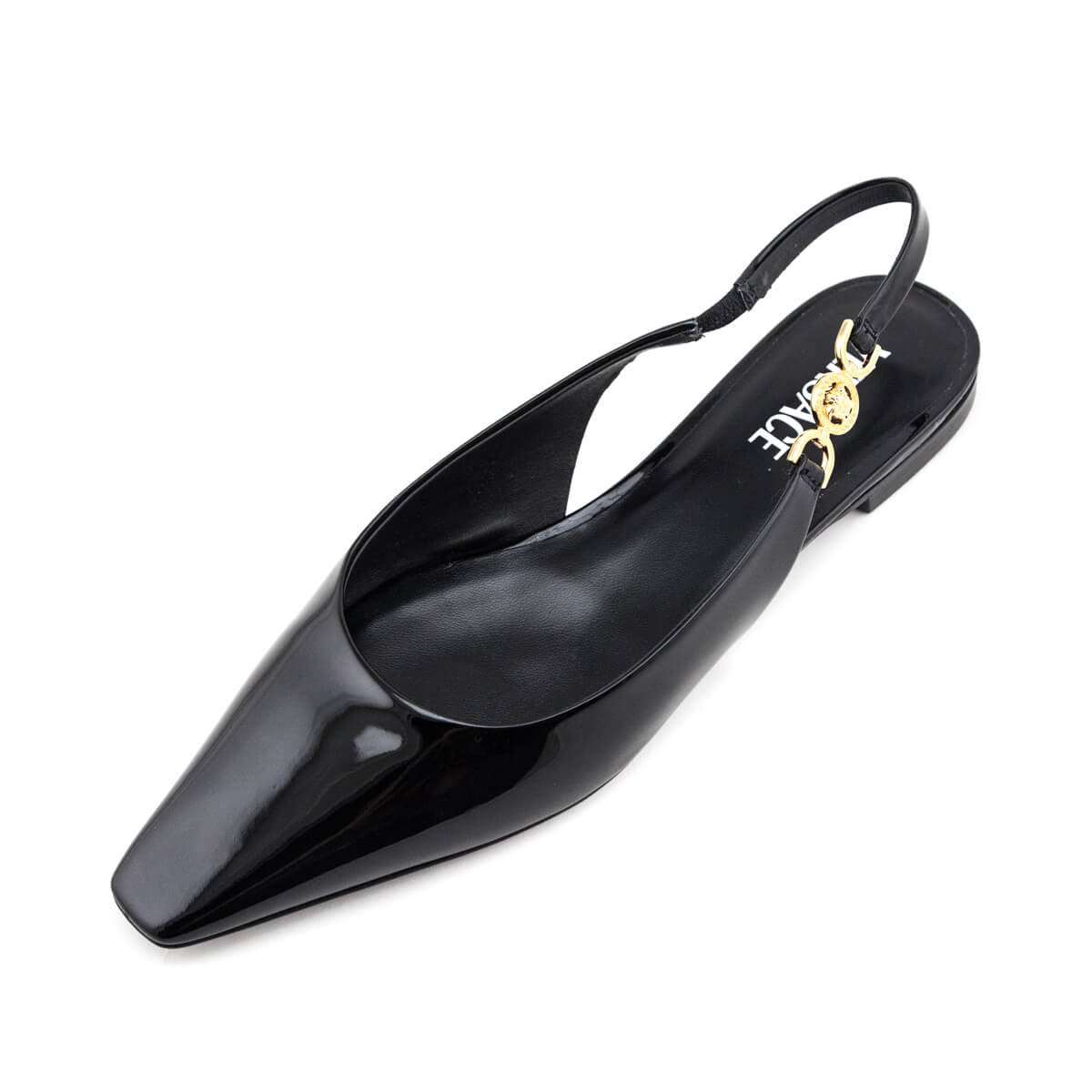 Versace Black Patent Medusa-Plaque Slingback Ballet Flats Size US 11 | IT 41  - Love that Bag etc - Preowned Authentic Designer Handbags & Preloved Fashions