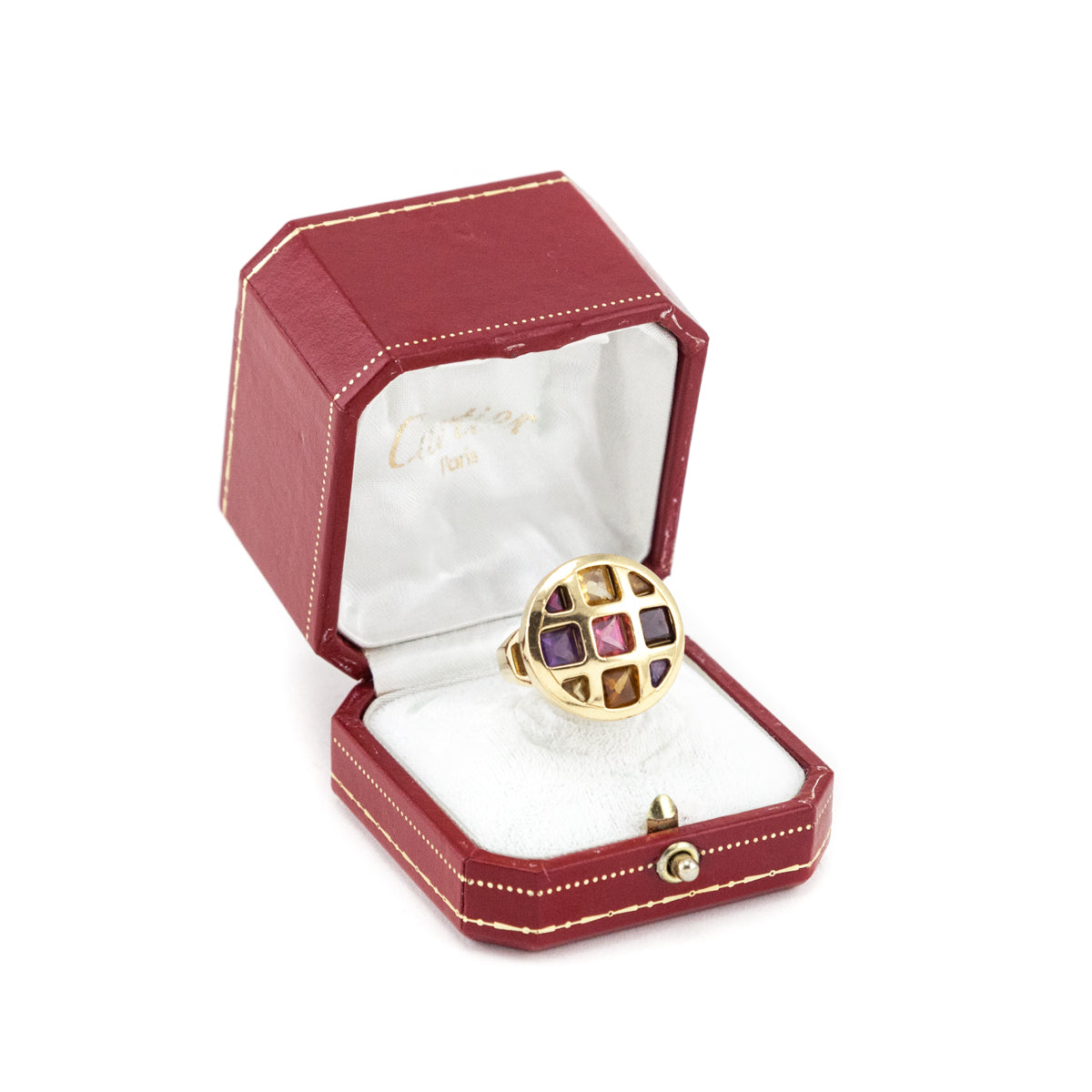 Cartier 18K Gold Multi Gemstone Pasha Ring Size 8.5 - Love that Bag etc - Preowned Authentic Designer Handbags & Preloved Fashions