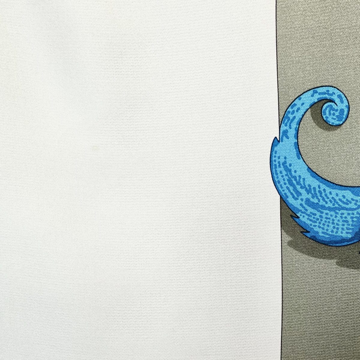 Hermes Grey & Blue L'Instruction du Roy Summer Weight Silk Scarf 140