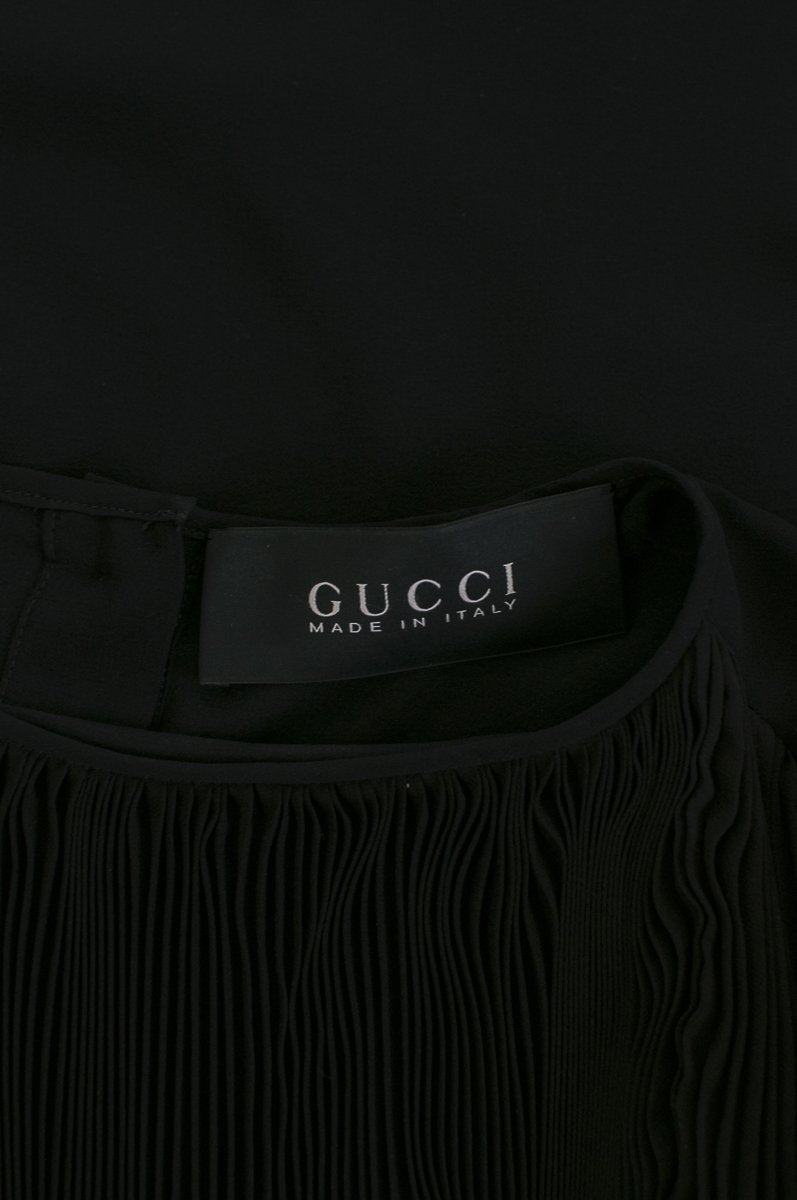 Gucci Black Silk Georgette Pleated Dress Size XS | IT 40 - Love that Bag etc - Preowned Authentic Designer Handbags & Preloved Fashions