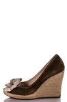 Prada Sport Brown Suede Peep Toe Espadrille Wedge Sandals Size US 8.5 | EU 38.5 - Love that Bag etc - Preowned Authentic Designer Handbags & Preloved Fashions