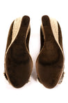 Prada Sport Brown Suede Peep Toe Espadrille Wedge Sandals Size US 8.5 | EU 38.5 - Love that Bag etc - Preowned Authentic Designer Handbags & Preloved Fashions